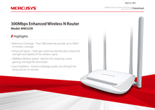 Router inalámbrico Mercusys MW325R N 300Mbps 1x RJ45 WAN y 3x RJ45 LAN 10/100 con 4 antenas 5dBi