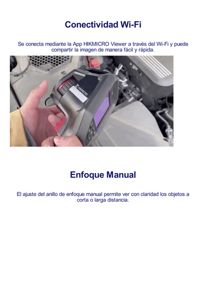 B20 - Cámara Termográfica Portátil Dual / Lente Térmico 3.6 mm (256 × 192) / Lente Optico / WiFi / IP54 / Hasta 6 Horas de Funcionamiento Continuo