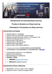 Terminal Facial Min Moe ULTRA RÁPIDO (IP65) / Hasta 1.5 mts en lectura / Soporta P2P Hik-Connect / 3,000 Usuarios /QR y Videoportero (ambientes de bajo ruido)