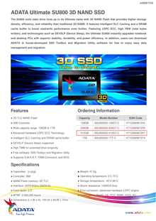 SDD 2.5 512GB ADATA SU800 SATAIII 6GB/S ASU800SS-512GT-C