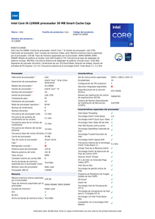 Procesador Intel Core i9-12900K sin disipador con graficos LGA 1700 12a Gen 16Core 3.2Ghz 125w