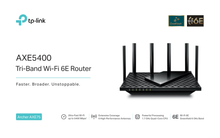 Router TP-Link Wi-Fi 6E IA Archer AXE75 One Mesh AXE5400 Tri-banda 6GHz+5GHz+2.4GHz MU-MIMO OFDMA 6 antenas 1xUSB 3.0