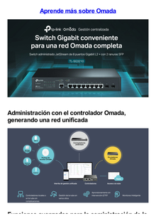 Switch JetStream SDN Administrable 8 puertos 10/100/1000 Mbps + 2 puertos SFP, administración centralizada OMADA SDN