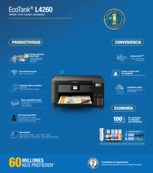 MULTIFUNCIONAL EPSON ECOTANK L4260 TINTA CONTINUA 33PPM NEGRO 15 PPM COLOR A4/CARTA USB 2.0/ WIFI/WIFI DIRECT