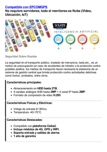 NUBE EPCOMGPS / DVR móvil / almacenamiento en HDD / 4 canales AHD + 4 canales IP / compresión de video H.265 / CHIP IA embebido