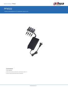 Fuente Dahua EUHA+12120-070D(PFM322) poder regulada 12 vcd 2.8 amperes 4 canales 0.7 amper por canal  proteccion de temperatura negro