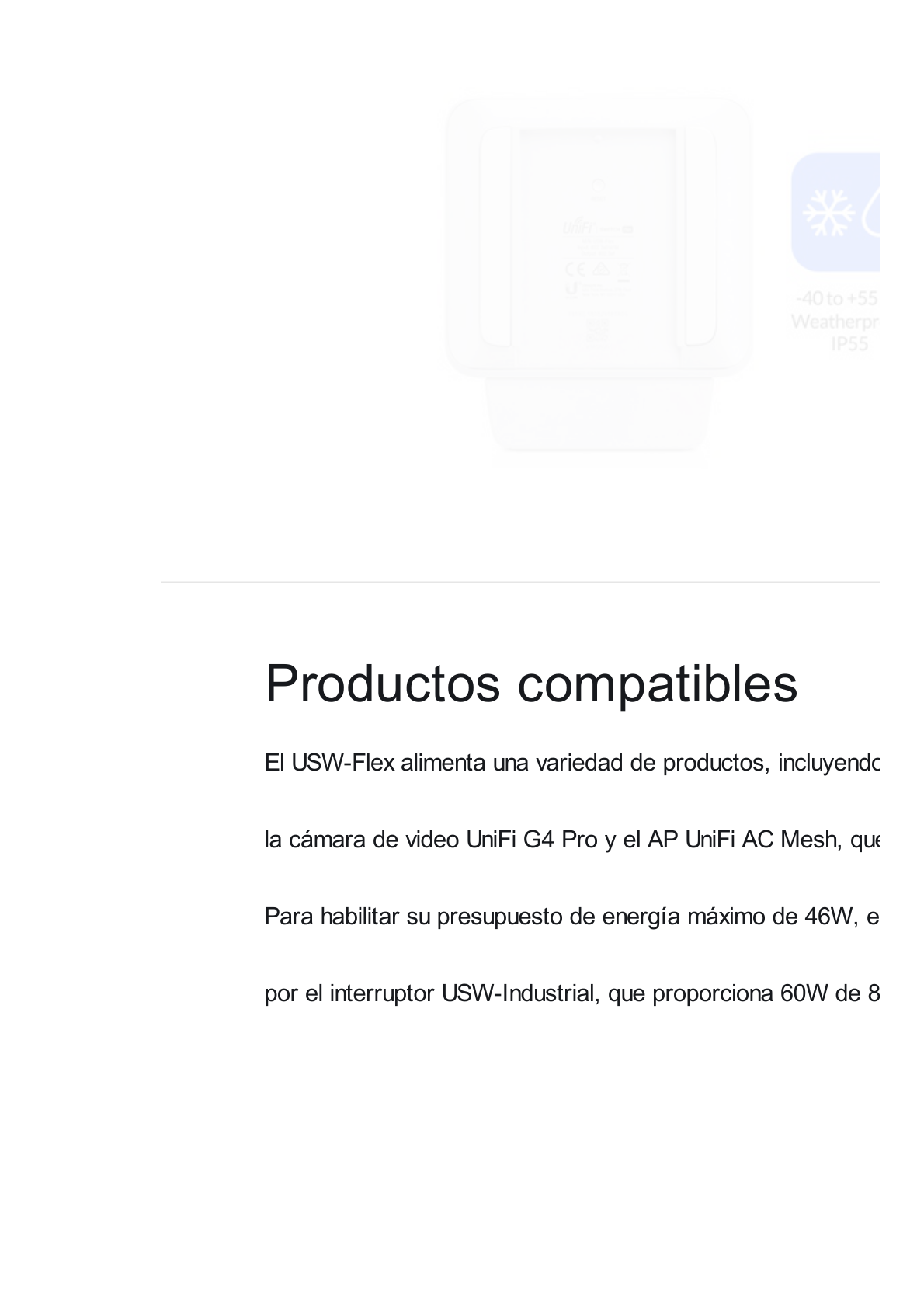 Switch UniFi FLEX de 5 puertos para semi-exterior IP55 (1 x PoE de entrada 802.3af/at/bt y 4 puertos PoE de salida 802.3af)