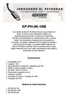 Cable HDMI de 10m | Alta Definición | Version 2.0 | Alta velocidad 18Gbps | 4K@60Hz | Conectores Chapados en Oro | Tipo Plano