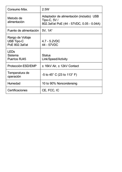 Switch UniFi Administrable Compacto de 5 Puertos 10/100/1000 Mbps, soporta entrada de PoE 802.3af/at