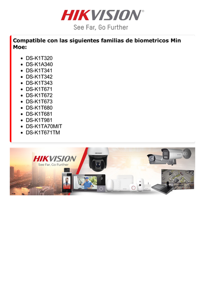 Bracket con Ángulo Ajustable de 45° para Biometricos Faciales Min Moe / Compatible con DS-K1T (Revisar Modelos Compatibles)