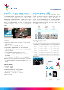 Memoria ADATA 128GB MicroSD con adaptador a SD clase10 para video HD hasta 100MB/25MB por segundo