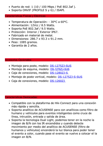 [Dual Light + ColorVu] Bala IP 8 Megapixel / Lente 4 mm / 60 mts IR + 60 mts Luz Blanca / Exterior IP67 /   WDR 130 dB / Videoanaliticos (Filtro de Falsas Alarmas) / Captura Facial / ACUSEARCH