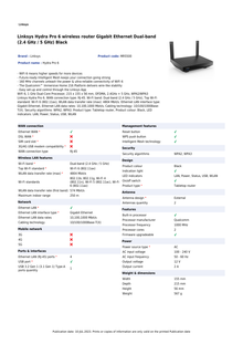 Router Wi-Fi 6 Linksys Hydra MR5500 Mesh AX5400 1 x WAN y 4 x LAN RJ45 gigabit 1 x USB 3.0 2 antenas fijas