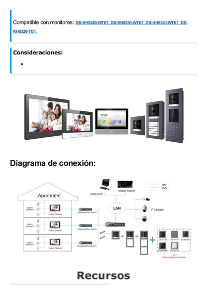 Modulo para Indicar Recepción de Llamada / Apertura de Puerta o Audio Bidireccional en Videoportero IP Modular