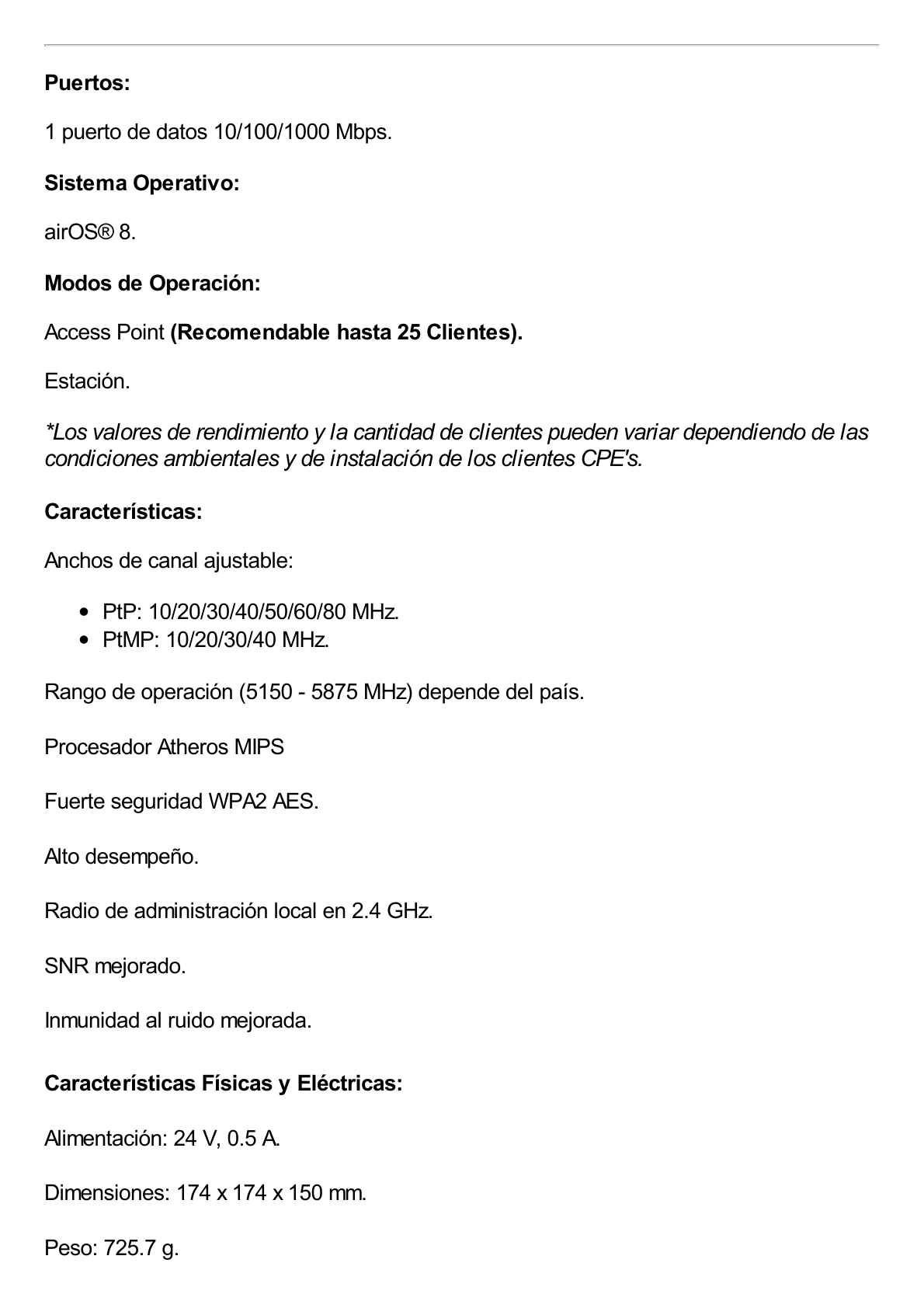 IsoStation airMAX AC hasta 450 Mbps, 5 GHz (5150 - 5875 MHz) con antena sectorial simétrica de 45 grados de 14 dBi, inmunidad al ruido mejorada