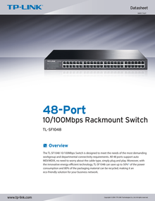 Switch TP-Link TL-SF1048 metálico montura para rack 48 puertos RJ45 10/100M no administrable