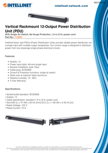 BARRA INTELLINET PDU 12 CONTACTOS VERTICAL 1.5U RACK/GABINETE SWITCH