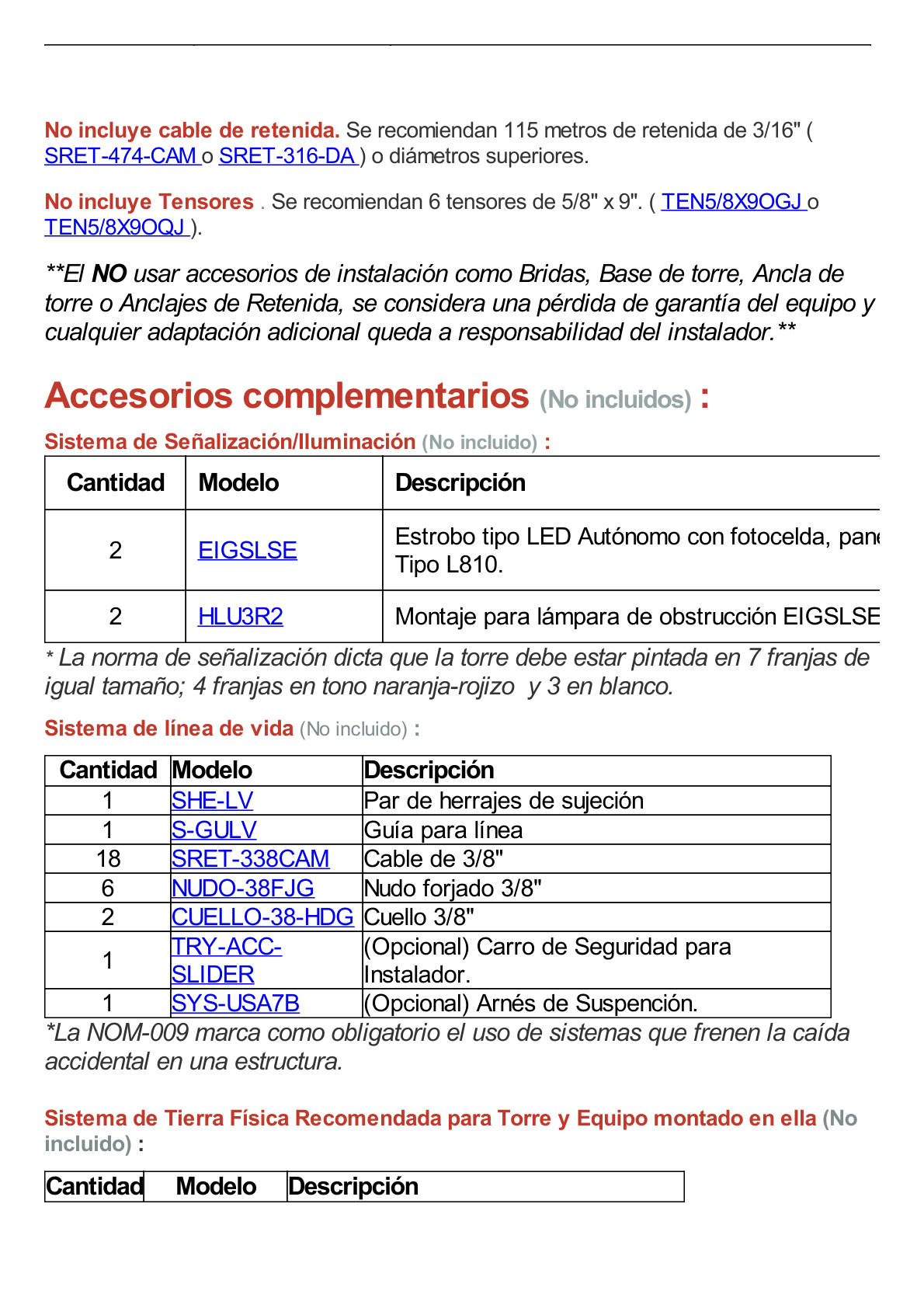 Kit de Torre Arriostrada de Piso de 15 m Altura con Tramo STZ35G Galvanizada por Inmersión en Caliente (No incluye retenida).