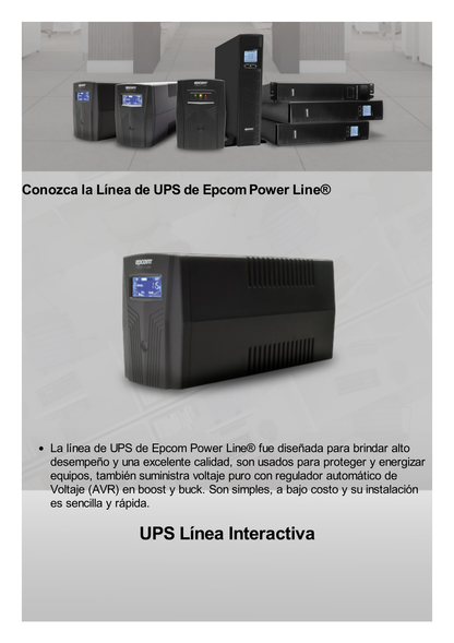 UPS de 2000VA/1800W / Topología On-Line Doble Conversión / Entrada y Salida de 120 Vca / Clavija de Entrada NEMA 5-20P / Pantalla LCD Configurable / Formato Rack/Torre