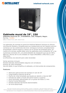 GABINETE 19 RACK INTELLINET 15U MURAL ECO 570*600