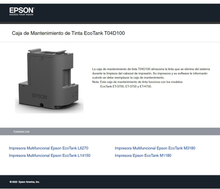 Cartucho de Mantenimiento Epson T04D100 L6161L6171 L6191 L6270 M2140 M2170 M3170