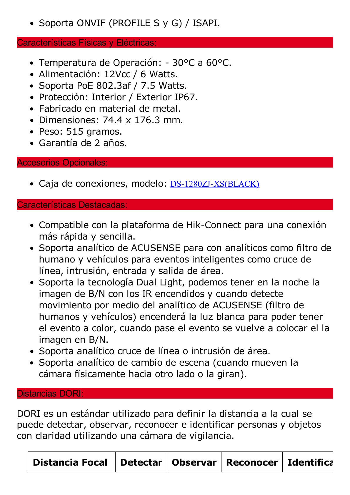 [Dual Light + 2 Micrófonos Integrados] Bala IP 4 Megapixel / Color Negro / Lente 2.8 mm / 40 mts Luz Blanca + 40 mts IR / ACUSENSE / Exterior IP67 / WDR 120 dB / PoE / ONVIF / Micro SD / Metal / ACUSEARCH