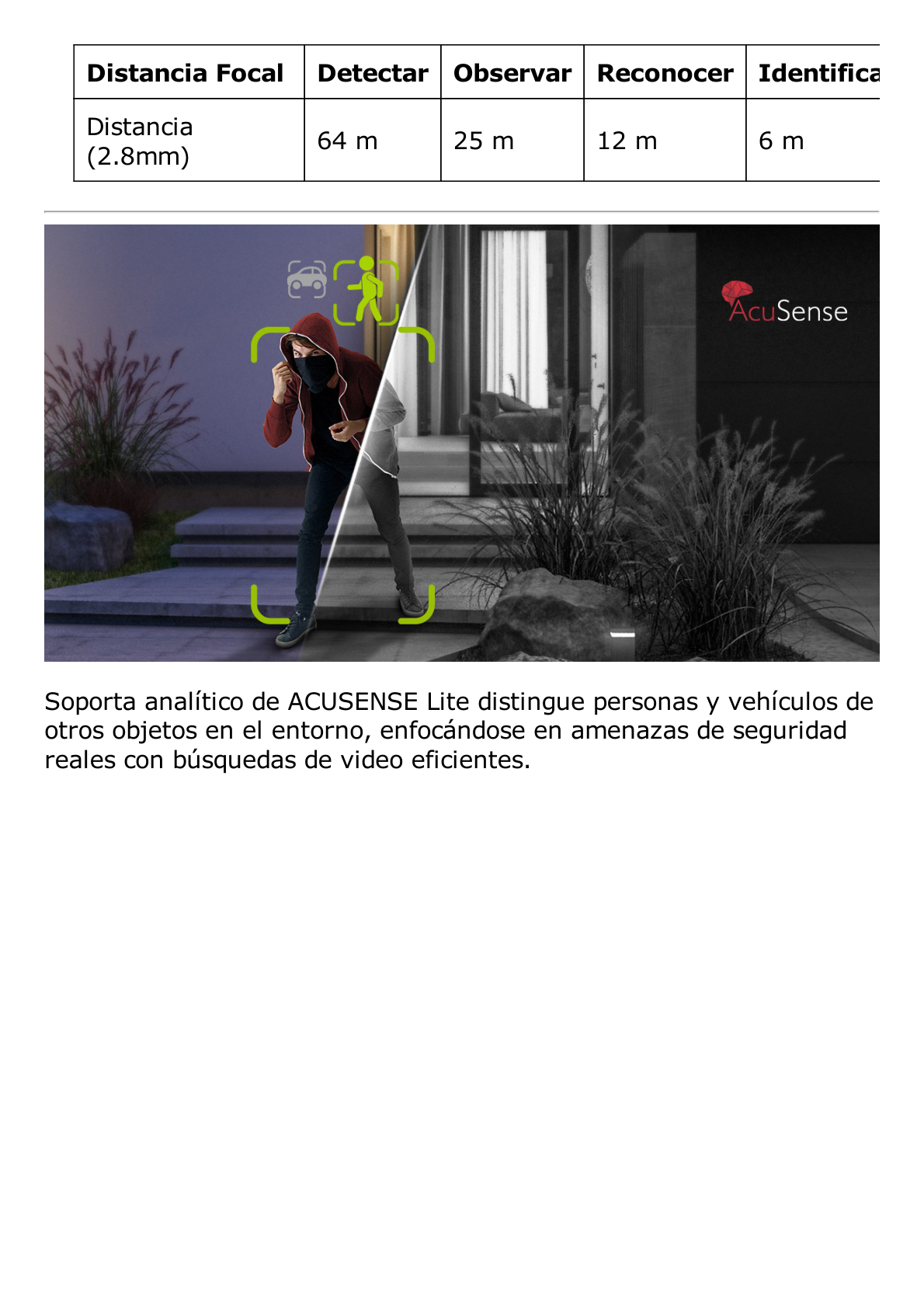 [Dual Light + ColorVu] Bala IP 4 Megapixel / Lente 4 mm / 50 mts IR + 50 mts Luz Blanca / Micrófono Integrado / ACUSENSE Lite / Exterior IP67 / WDR 120 dB / PoE / Micro SD / ONVIF