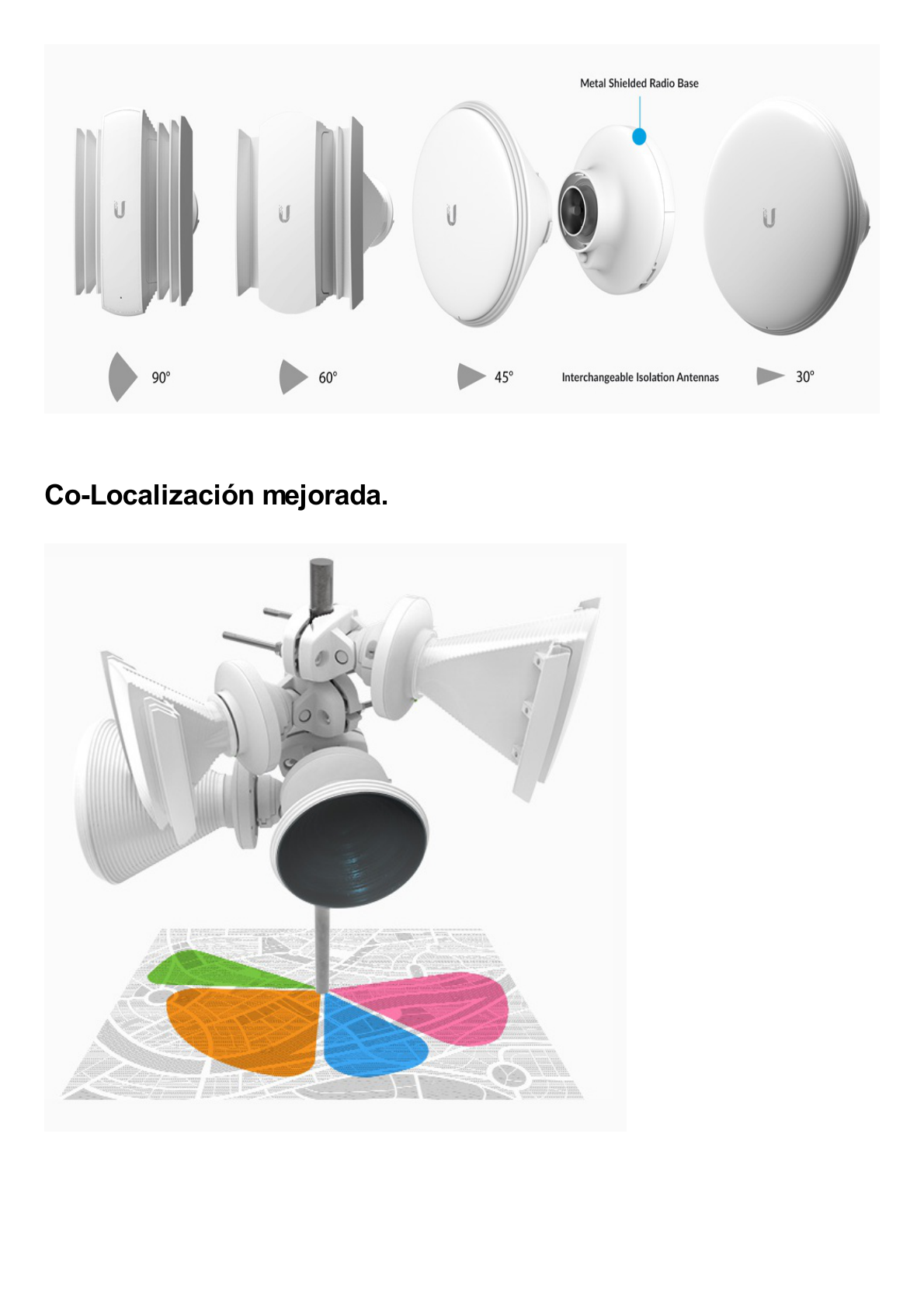 Antena sectorial asimétrica tipo HORN de 90 grados de apertura de 13 dBi, 5 GHz (5.150 - 5.850 MHz) para equipos PrismStation e IsoStation