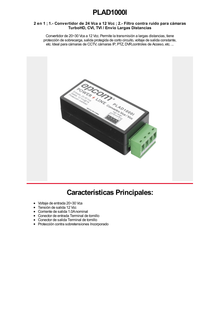 (2 en 1) Convertidor de Energía 24 Vca a 12 Vcc (CA a CD) y Filtro Contra Ruido para Cámaras / Voltaje de Entrada 20~30 Vca / Salida 12Vcc @ 1 A / ENVIO DE ENERGIA A LARGAS DISTANCIAS / Terminales Tipo Tornillo.