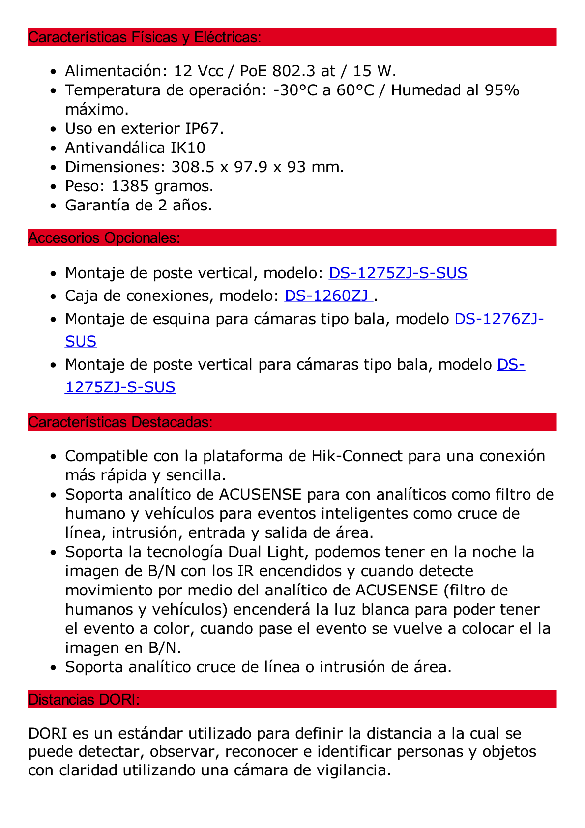 [Dual Light + 2 Micrófonos Integrados] Bala IP 6 Megapixel / Lente Mot. 2.8 a 12 mm / 60 mts Luz Blanca + 60 mts IR / Exterior IP67 / IK10 /  WDR 120 dB / PoE+ / ACUSENSE / Alarmas I/O / Micro SD / ONVIF / Metal / ACUSEARCH