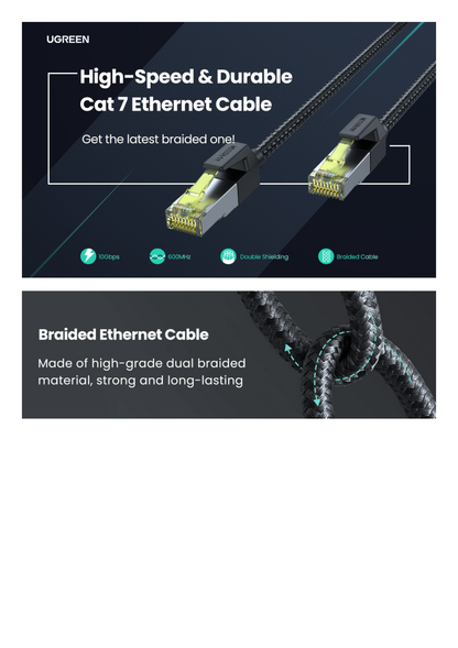 Cable Ethernet Cat7 CLASSⅠF/FTP Redondo con Malla de Nylon 1 Metro