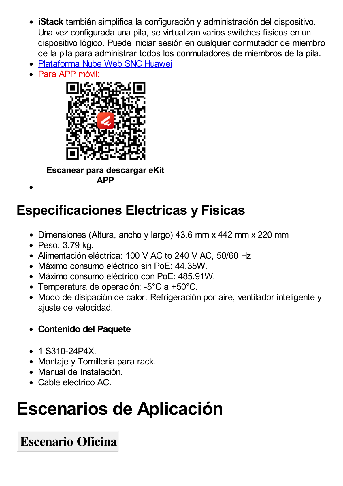 Switch Gigabit Administrable PoE Capa 3 / 24 puertos 10/100/1000 Mbps (PoE) / 4 Puertos SFP+ Uplink / 400W / PoE Perpetuo / iStack / Administración Nube Gratis