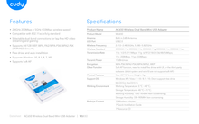 Adaptador inalámbrico USB 2.0 Cudy WU650 Wi-Fi AC650 (2.4Ghz 200Mbps y 5Ghz 433Mbps) diseño compacto