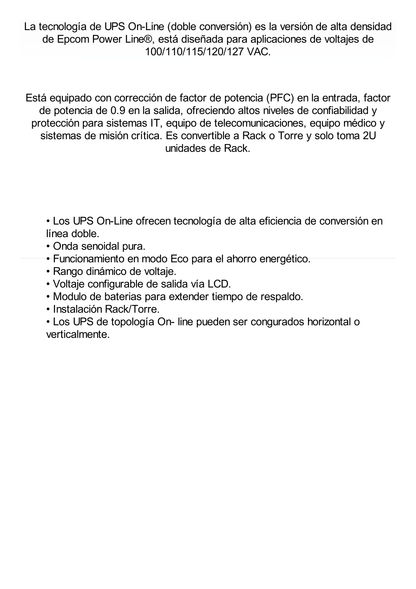 UPS de 600VA/360W / Topología Línea Interactiva / Entrada y Salida 120 Vca / Clavija NEMA 5-15P / 4 Tomas NEMA 5-15R