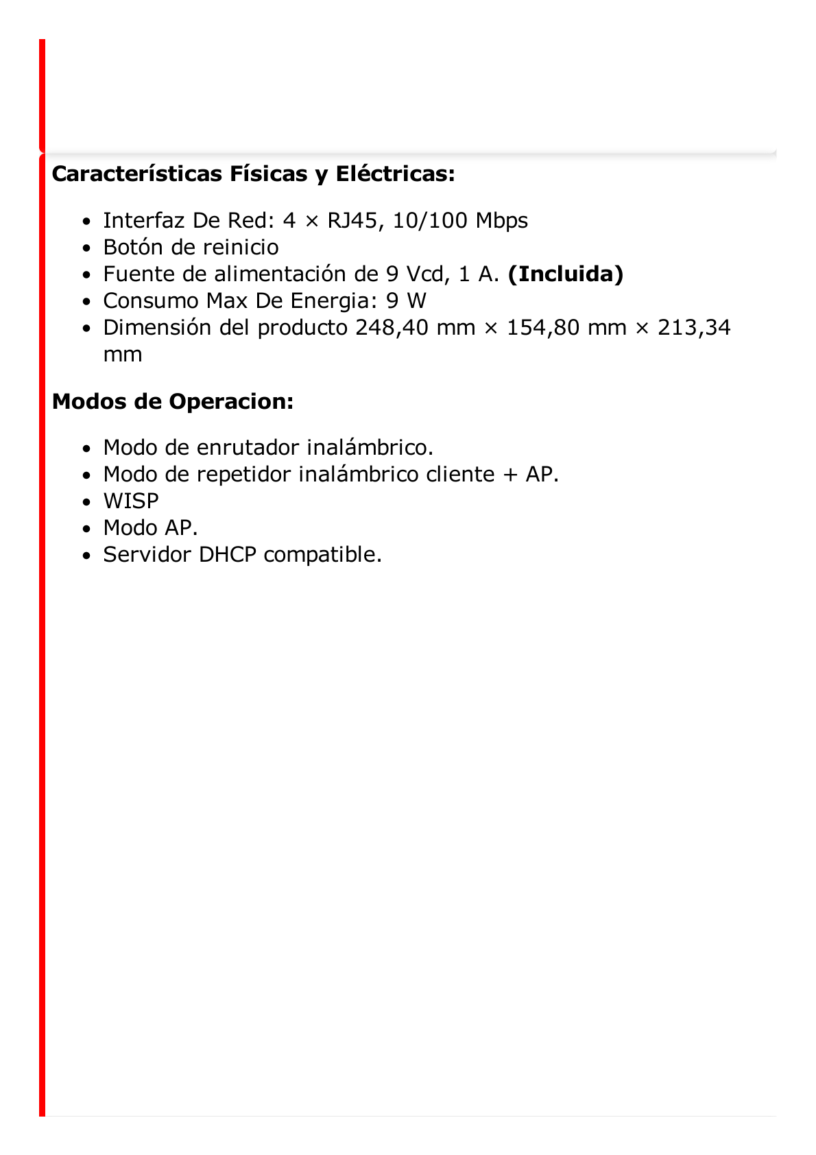 Router Inalámbrico WISP / Hasta 1200 Mbps / Doble Banda AC (2.4 GHz y 5 GHz) / 4 Puertos 10/100 Mbps /  4 Antenas Omnidireccional de 5 dBi / Interior