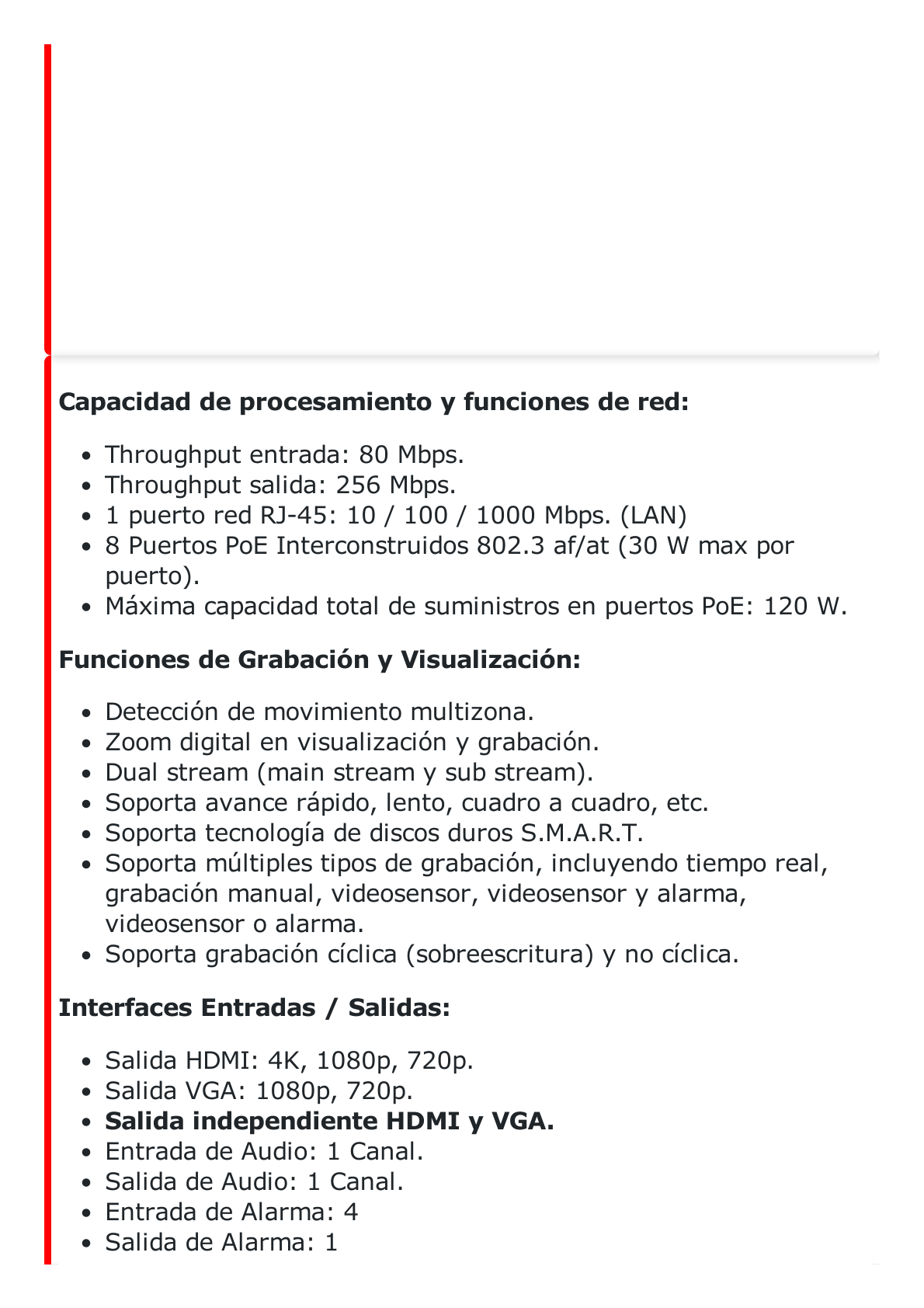 (ACUSENSE / Evita Falsas Alarmas) NVR 12 Megapixel (4K) / Reconocimiento Facial / 8 Canales IP / Base de Datos / 8 Puertos PoE+ / 2 Bahías de Disco Duro / Switch PoE 300 mts Modo Extendido / Soporta Función Time Lapse