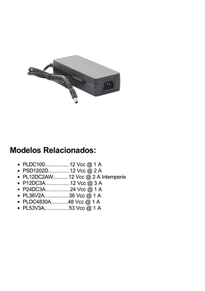 Adaptador de voltaje de 48 Vcc @ 3 A; 144 W