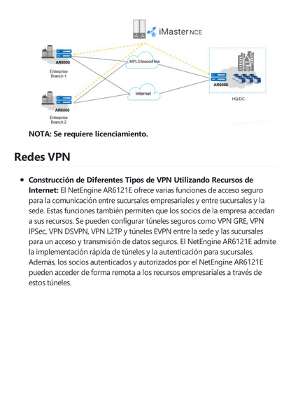 Router Huawei NetEngine para Pequeñas y Medianas Empresas / Soporta SD-WAN, Balanceo de Cargas/Failover / Seguridad /  VPN