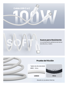 Cable USB-C a USB-C | 2 Metros | Potencia de Carga 100W | 20V 5A | PD3.0 | QC4.0/3.0/2.0 | FPC | AFC | 480 Mbps | Chip E-Market | Compatible con IPhone 15 | Carcasa de Aluminio | Nylon Trenzado.