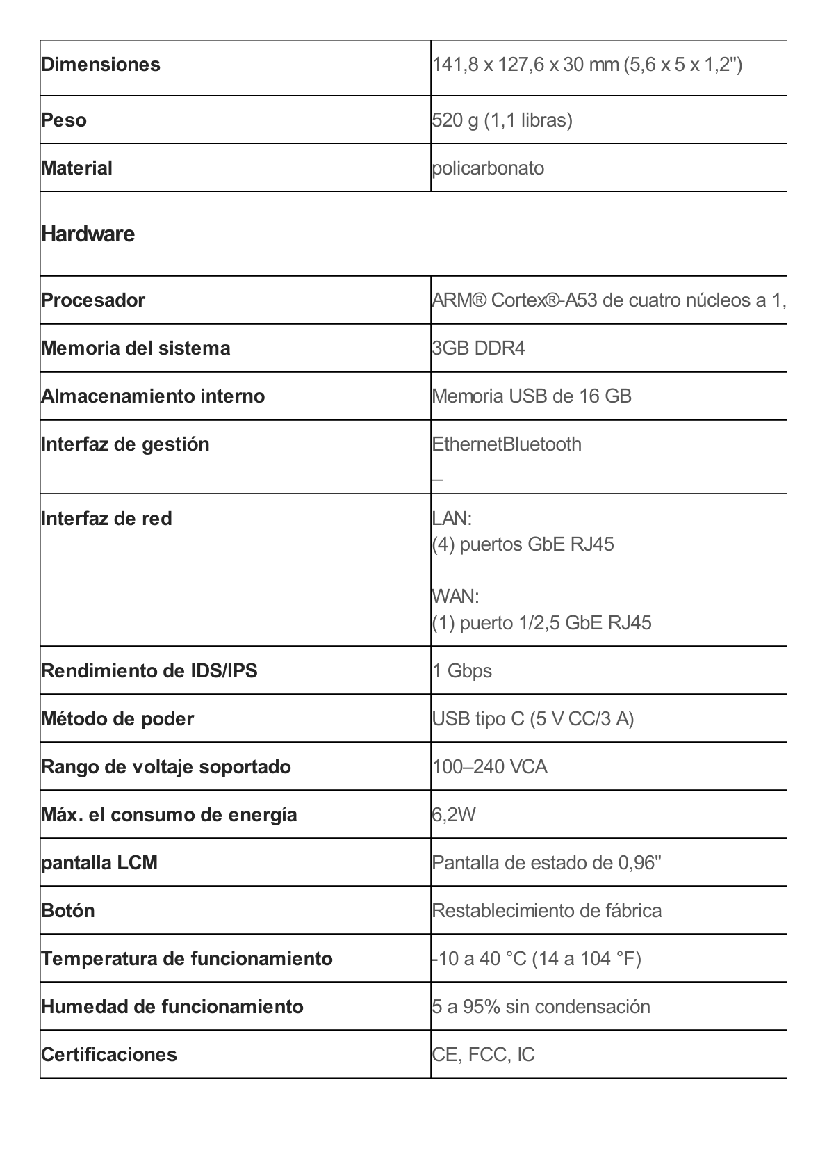 UniFi Cloud Gateway, Router multiWAN para balanceo/failover / Integra UniFi Network para administrar hasta 30 dispositivos UniFi, (1) puerto WAN 1/2.5 GbE y (4) puertos LAN GbE