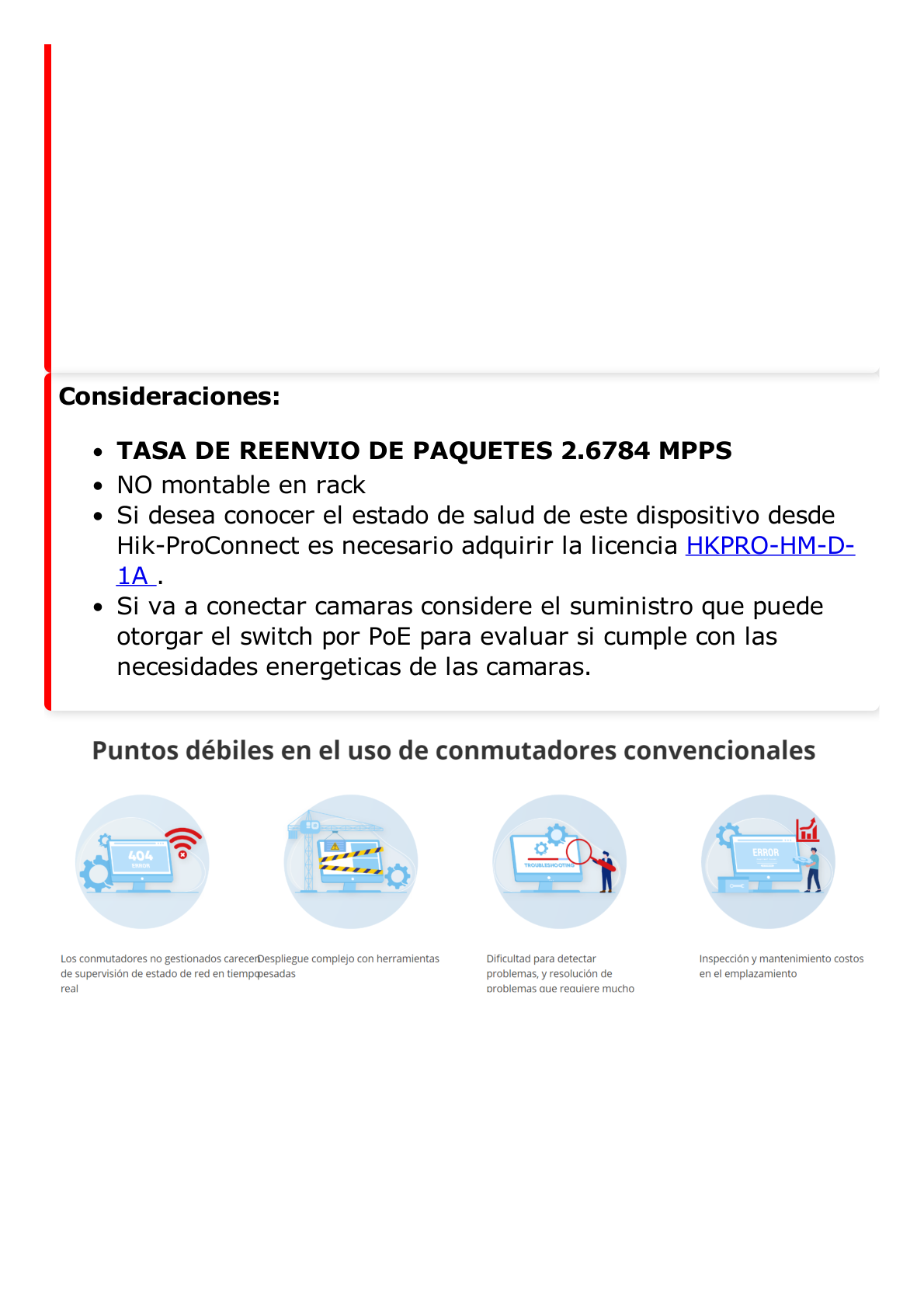 Switch Monitoreable PoE+ / 8 puertos 100 Mbps PoE+ / 1 puerto 1000 Mbps de Uplink / PoE hasta 300 Metros / Conexión Remota desde Hik-ParnerPro / 110 W