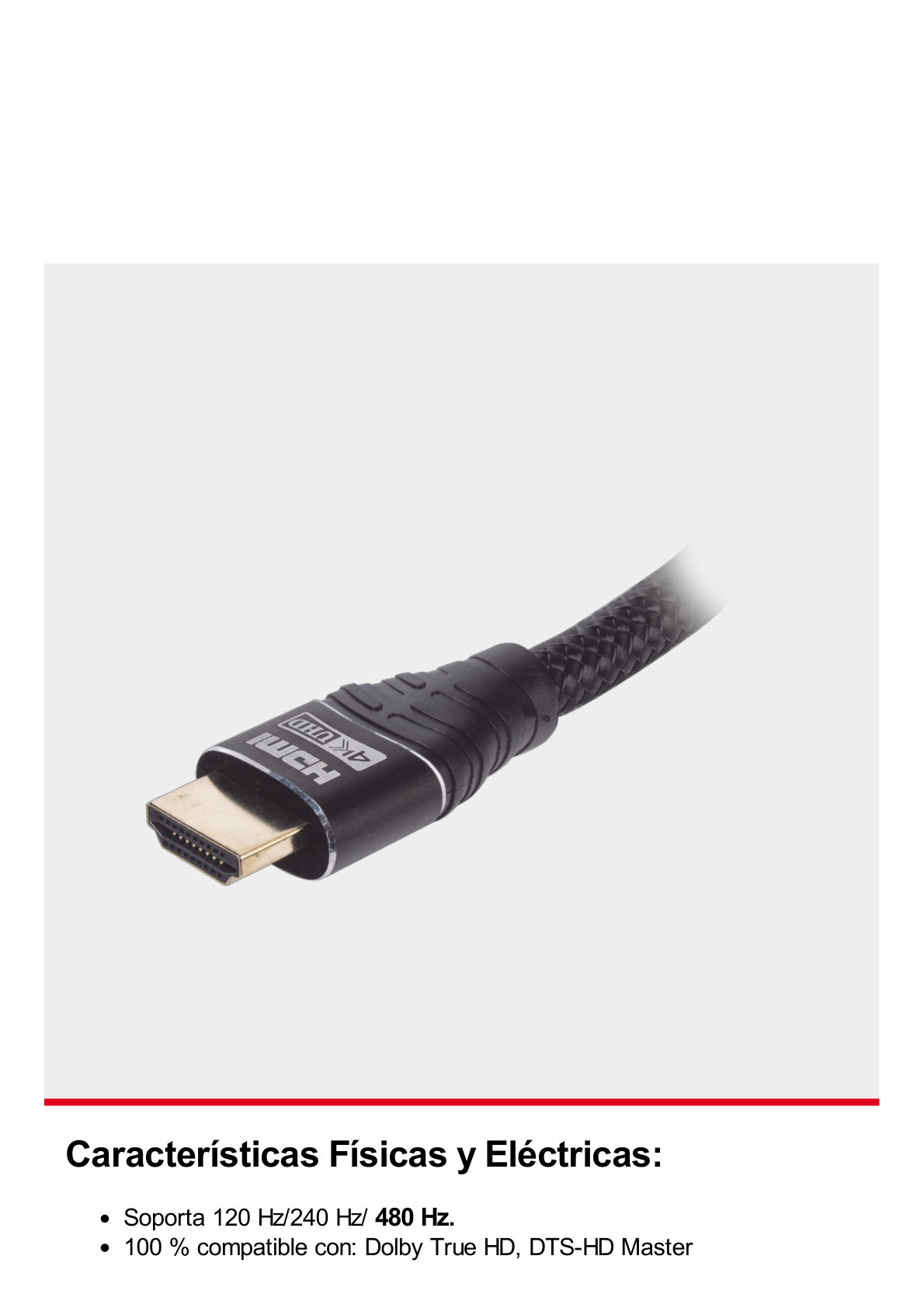 Cable HDMI Ultra-Resistente Redondo de 5m (16.4 ft) Optimizado para Resolución 4K ULTRA HD