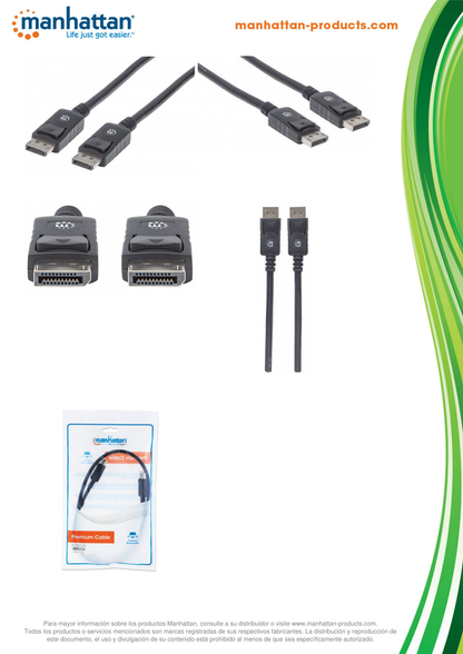 CABLE MANHATTAN DISPLAYPORT M-M 1M NEGRO