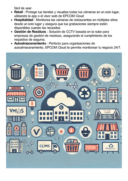 Suscripción Anual Epcom Cloud / Grabación en la nube para 1 canal de video a 2MP con 7 días de retención / Grabación por detección de movimiento