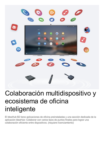 HUAWEI IdeaHub B2, Pantalla interactiva para Colaboración Inteligente, 65", 4K UHD, Android 9, Wi-Fi, blanco Jade.