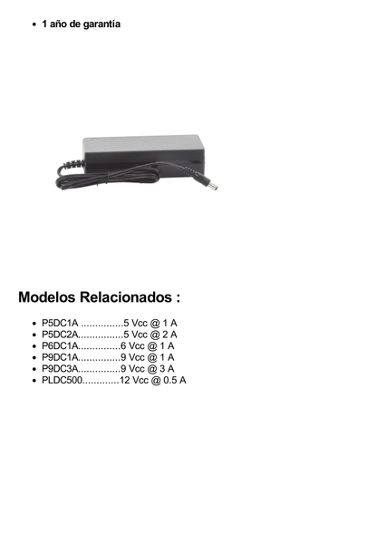 Adaptador de voltaje de 48 Vcc @ 3 A; 144 W