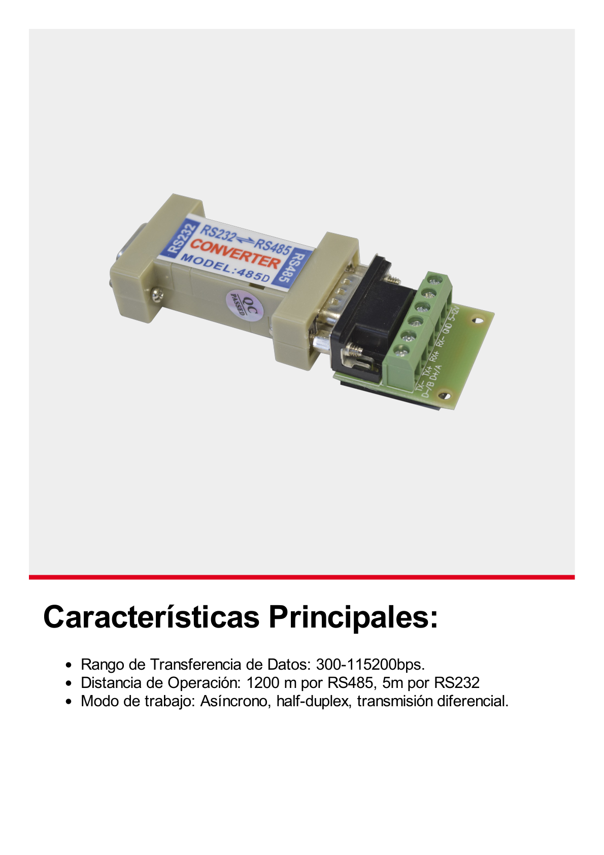 Convertidor de RS232 a RS485