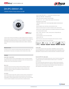 Camara Dahua DH-IPC-EB5541N-AS IP fish eye de 5 mpx 360 gds h.265+ 1 canal de E&S microfono integrado PoE  IP67