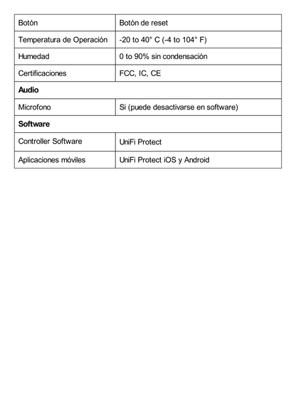 Cámara IP UniFi G4 Bullet resolución 4 MP (1440p) para interior y exterior, con micrófono incorporado, vista día y noche, PoE 802.3af