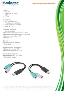 CONVERTIDOR USB A PS/2 (2PUERTOS) CAJA